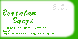 bertalan daczi business card